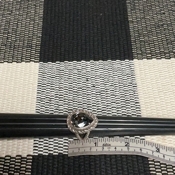 Brighton great shape Your True Color teardrop smoky dark grey crystal ring sz 8 - Picture 6 of 7